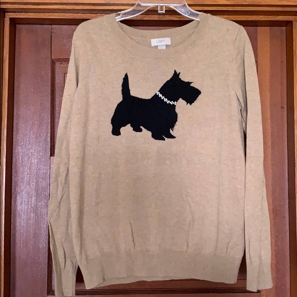Loft Scotty Dog Crewneck Sweater